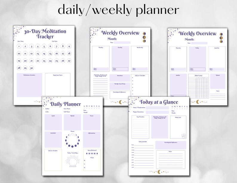 2023 2025 2025 Modern Witch Planner Printable Bundle Witchy Etsy