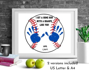 Father's Day Gramps Handprint Craft | Printable Baseball Handprint Art | First Father's Day Gift | Daycare Preschool Handprint Activity