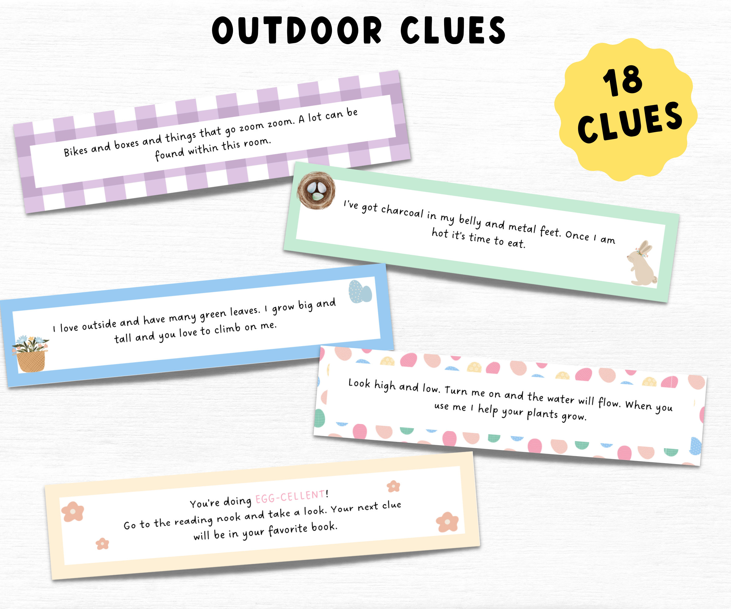 Easter Egg Scavenger Hunt Clues Printable Treasure Hunt for - Etsy