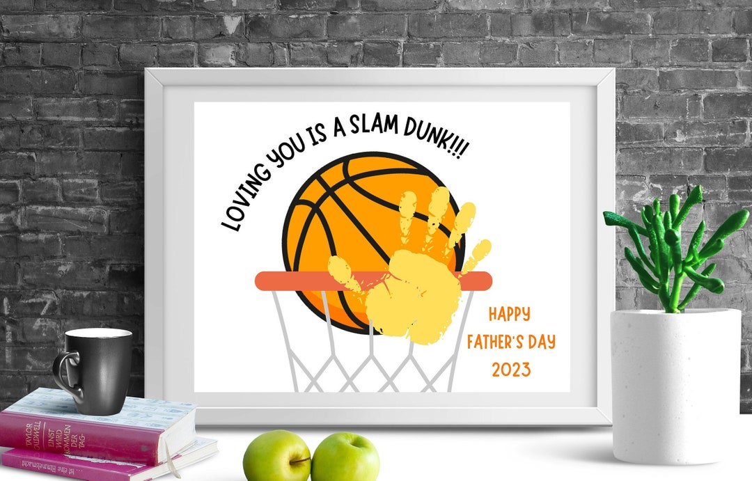 Father's Day Handprint Craft Printable Basketball Handprint Art First