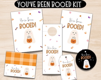 Te han abucheado imprimible / Tradición del vecindario de Halloween / Te han abucheado kit / Nos han abucheado signo / Boo Gram / Etiquetas de regalo
