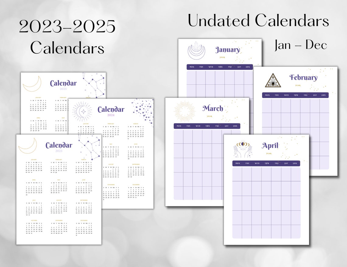 2023 2024 2025 Modern Witch Planner Printable Bundle Witchy Etsy