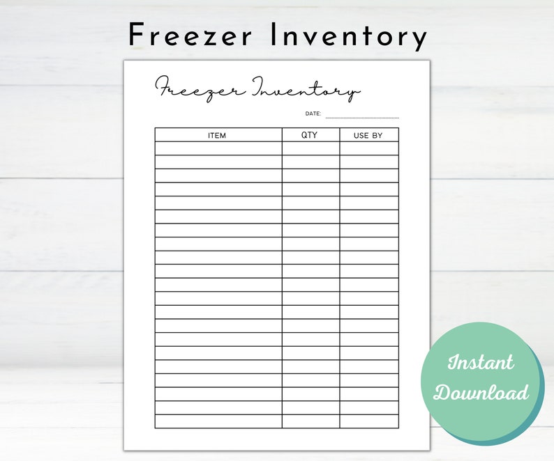 Printable Freezer Inventory | Kitchen Inventory | Inventory Tracker ...