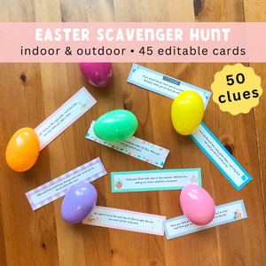 Easter Egg Scavenger Hunt Clues Printable Treasure Hunt for Kids Indoor and Outdoor Scavenger Hunt Easter Games for Kids image 1