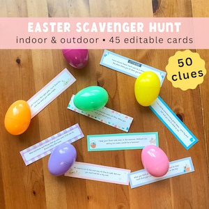 Easter Egg Scavenger Hunt Clues | Printable Treasure Hunt for Kids | Indoor and Outdoor Scavenger Hunt | Easter Games for Kids