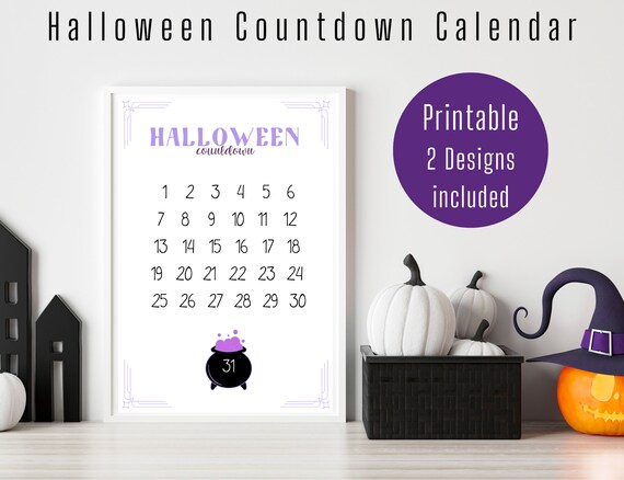 Halloween Countdown Printable Calendar Halloween Printable - Etsy