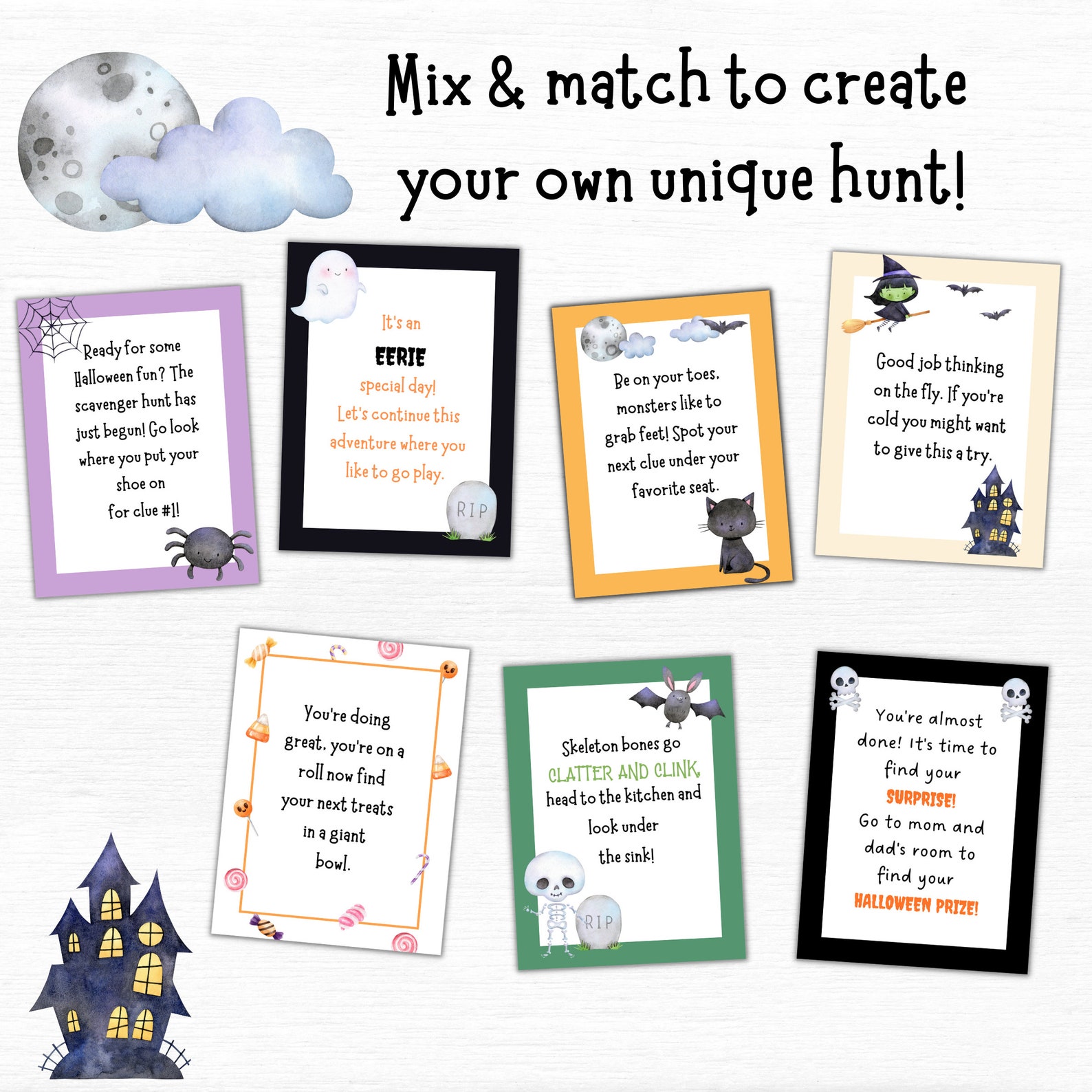 Indoor Halloween Scavenger Hunt for Kids | Printable Treasure Hunt ...