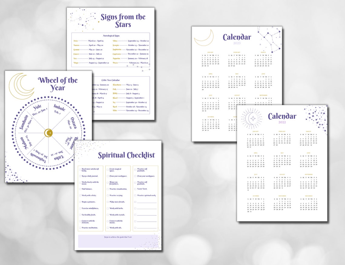 Modern Witch Planner Printable Bundle 2023 Witch Planner Etsy