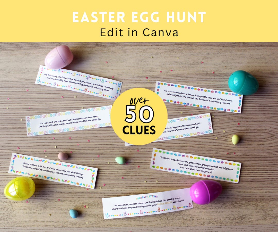2026 Easter Egg Scavenger Hunt Clues | Kids' Treasure Hunt Game ...