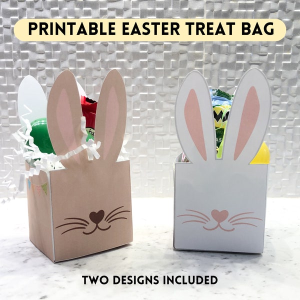 Printable Easter Bunny Party Favors | Easter Party Table Decor | Kids Easter Craft Activity | DIY Easter Decorations | Easter Bunny Box