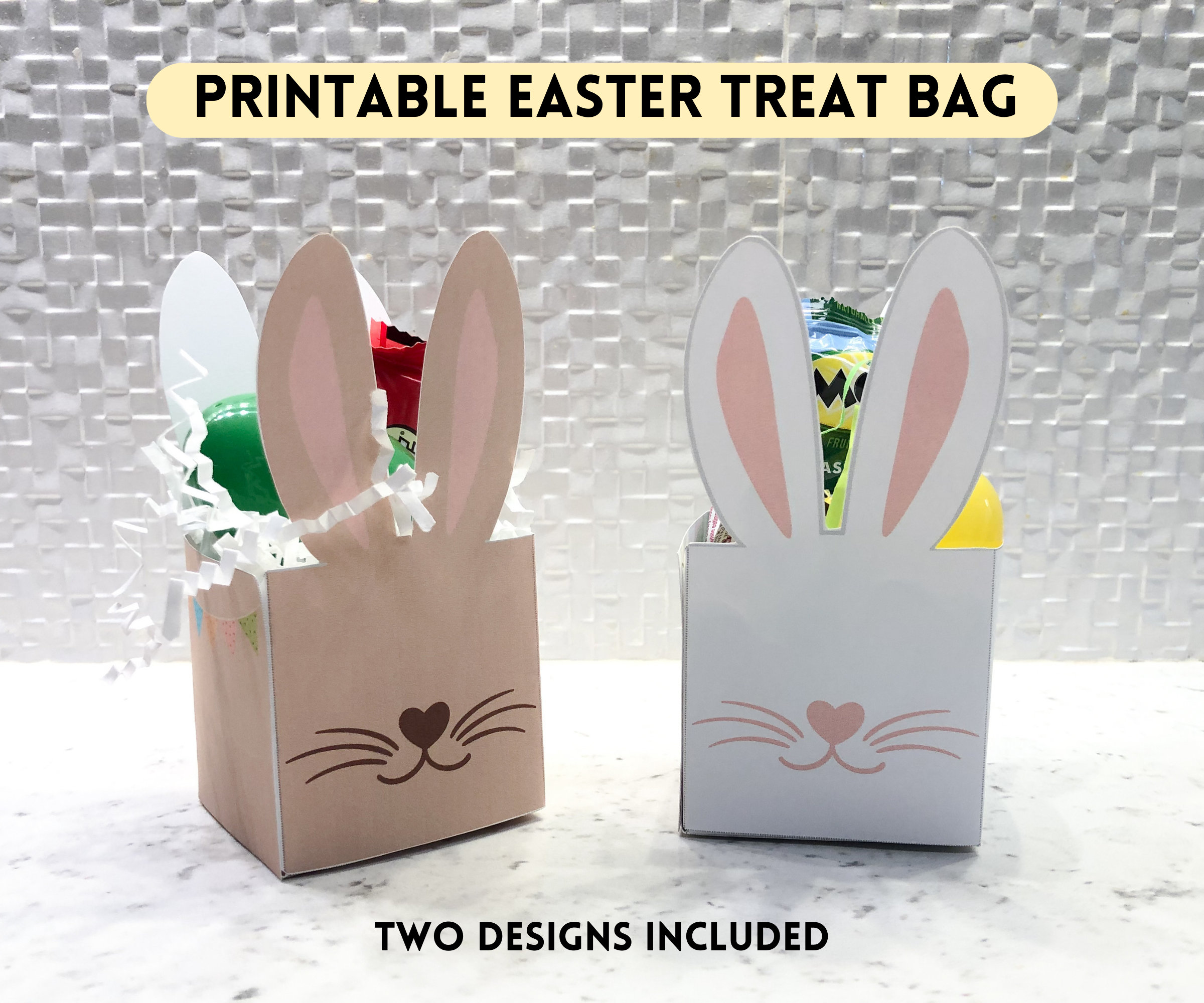 Printable Easter Bunny Party Favors | Easter Party Table Decor | Kids Easter Craft Activity | DIY Easter Decorations | Easter Bunny Box