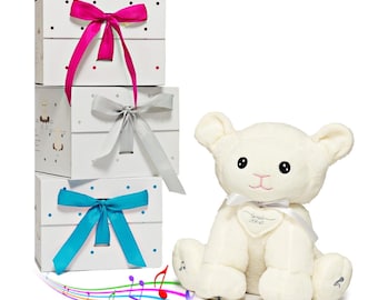 Musical Plush Lamb Toy: Bible Stories, Hymns, Lullabies, Bible Verses - Baptism Gift