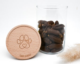 personalisiertes Leckerli Glas mit Pfote, Hund, Katze