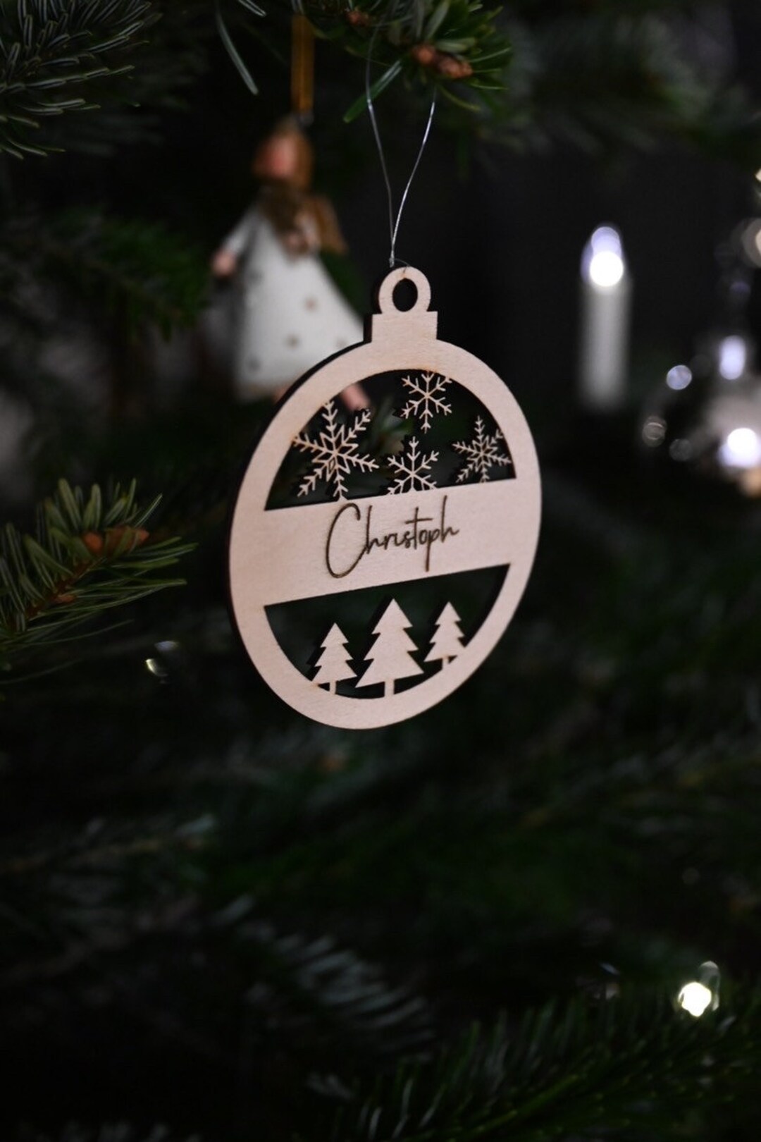 Weihnachtskugeln Aus Holz Personalisiert Mit Namen Etsy