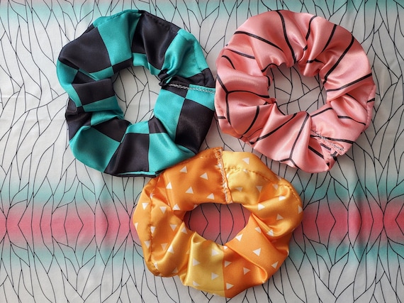 Set of 3: Demon Anime Inspired Scrunchies