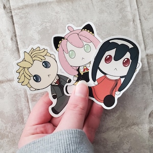 Spy Anime Inspired Doll Stickers-Anya, Yor, and Loid