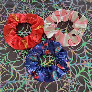 Demon Hotel Inspired Set of 3 Satin Scrunchies Alastor/Vox/Angel/Lucifer