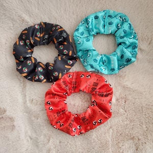 Set of 3: Karasuno, Nekoma, Seijoh Volleyball Anime Inspired Satin Hair Scrunchies
