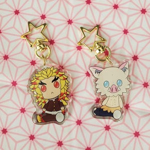Rengoku and Inosuke-Demon Anime Inspired Doll Charms