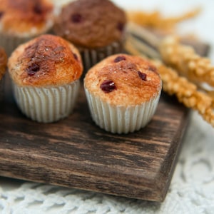 1/6 Miniatur Cupcake mit Rosinen 1/6 Maßstab, Puppenhausminiatur, französische Bäckerei, Puppenfutter, Blythe, Puppenhausküche
