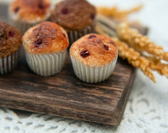 1/6 Miniature cupcake with raisin 1/6 scale, Dollhouse miniature, French bakery, Food for dolls, Blythe fake food, Dollhouse kitchen
