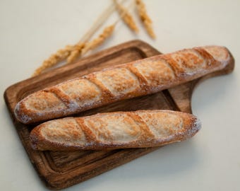 1/6 Miniature bread, Dollhouse baguette, Food for dolls, Miniature bakery, 1/6 scale, Blythe Barbie food