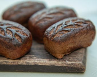 Miniature Dark Bread, 1/12 Scale Doll Food