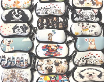 Soft Glasses Case with Playful Puppies – Dog Lover Accessory