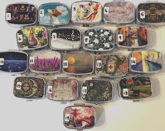 Pill Box: Cats, Rabbits, Pocket-Sized Compact Container