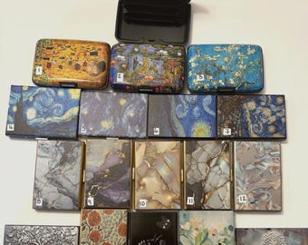 Artistic Business Card Holder, Klimt Monet Van Gogh Inspired Designs