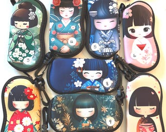 Glasses Cases Japanese Kekeshi Soft  in Traditional Dress.