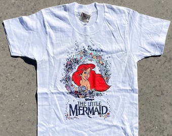 NWT Vtg 1990s Disney The Little Mermaid Ariel Single Stitch Prin Temps T-Shirt Youth Size (14/16) / Vtg Disney Princess Tee / Streetwear