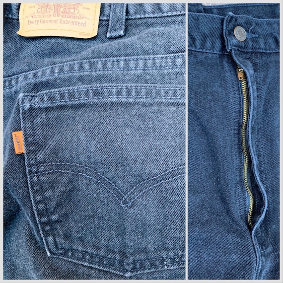 Vtg 1990s Levi's 506 Orange Tab Black Denim Jeans… - image 6