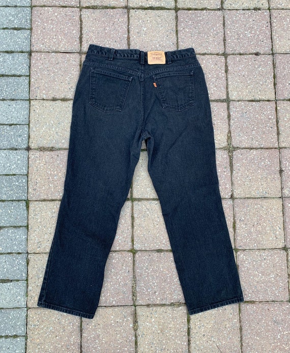Vtg 1990s Levi's 506 Orange Tab Black Denim Jeans… - image 3