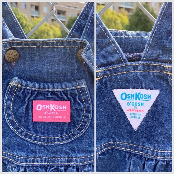 Vtg 1980s OshKosh B’Gosh Vestbak Denim Bubble Ove… - image 4