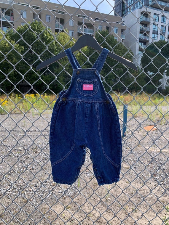 Vtg 1980s OshKosh B’Gosh Vestbak Denim Bubble Ove… - image 1