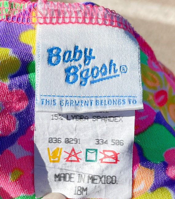 Vtg 1990s Bright Floral Baby BGosh Bathing Suit G… - image 4