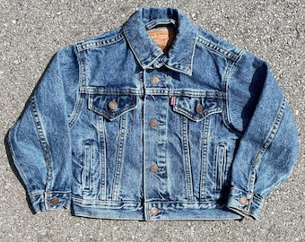 Vtg Levi’s Red Tab Trucker Jean Jacket Youth Size (XS) / Vtg Kids Jacket / Vtg Kids Denim / Made in Canada / Spring Jacket