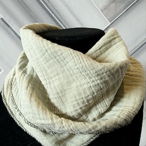 Infinity scarf bib - infant and toddler sizes - Light green muslin