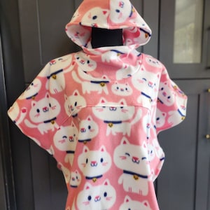 Infant and Toddler poncho Soft warm Kitty fleece carseat cover
