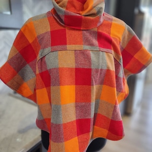 Toddler carseat poncho cape Vibrant Colored Flannel