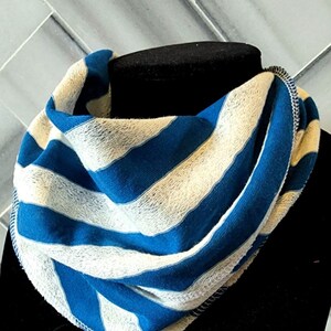 Infinity scarf bib - infant and toddler sizes -Light weight White and blue stripe