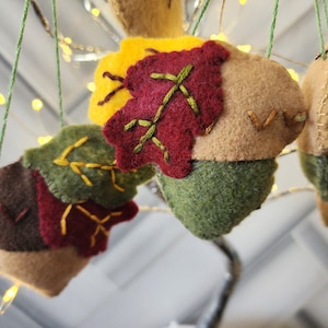 Acorn felt ornaments