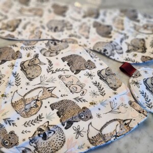Infinity scarf bib set - Organic cotton, woodland creatures