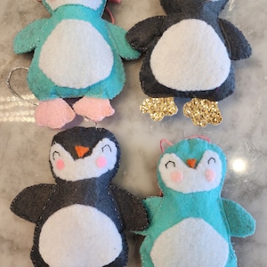 Penguin felt ornaments