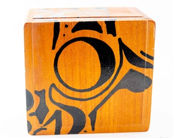 Hand painted Cigar Box with Abstract Design