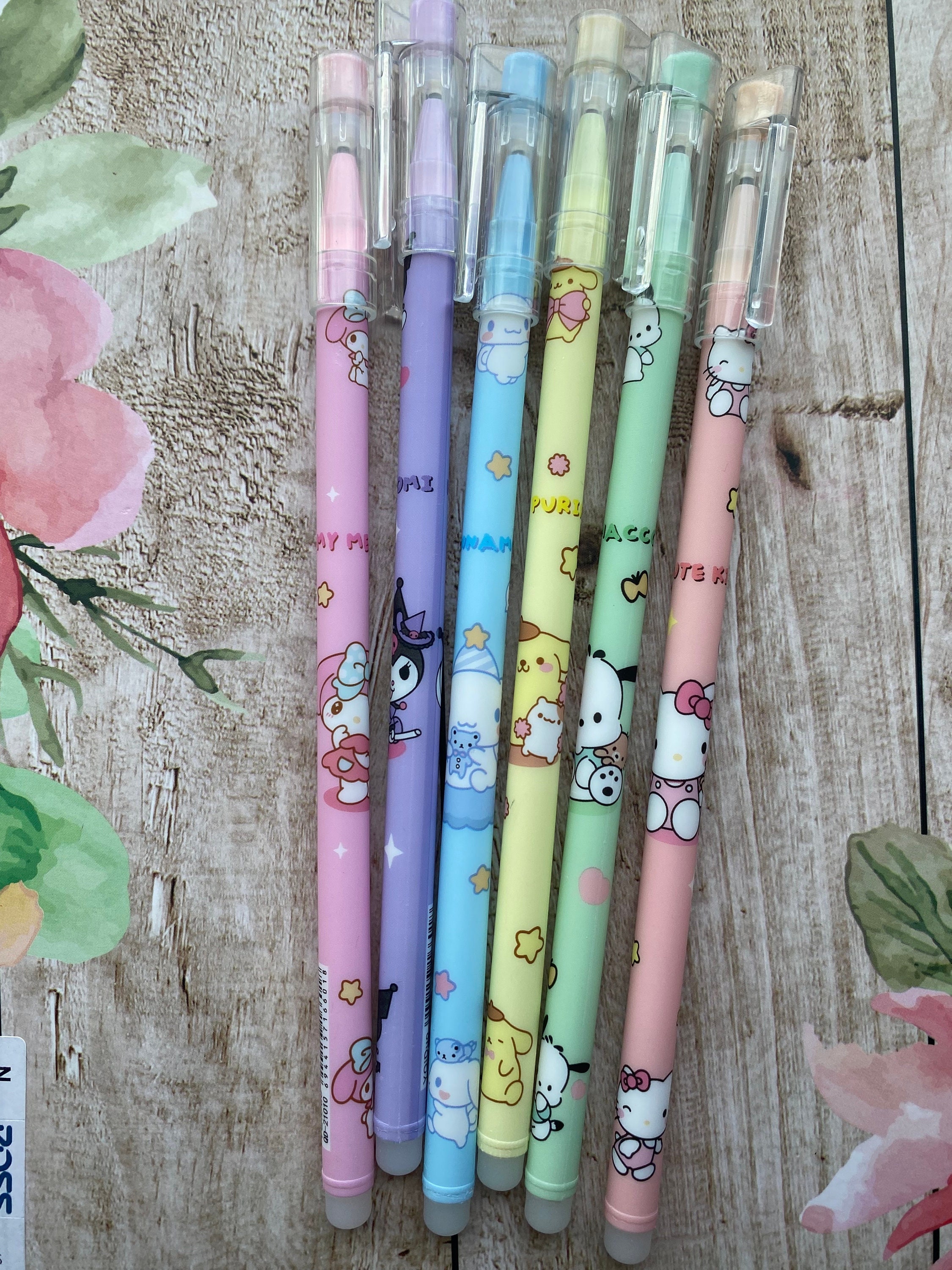 BUNMO Erasable Cute Pens  12 Fun Kawaii Pens & 12 Ink Refills