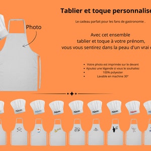 Tablier et toque personnalisés image 1