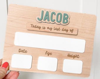 Gepersonaliseerde Back to School-bord | Gepersonaliseerd bord | Terug naar school | Eerste dag van | Laatste dag van | Aandenkencadeau | Schoolbestuur voor kinderen