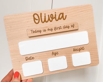 Gepersonaliseerde Back to School-bord | Gepersonaliseerd bord | Terug naar school | Eerste dag van | Laatste dag van | Aandenkencadeau | Schoolbestuur voor kinderen